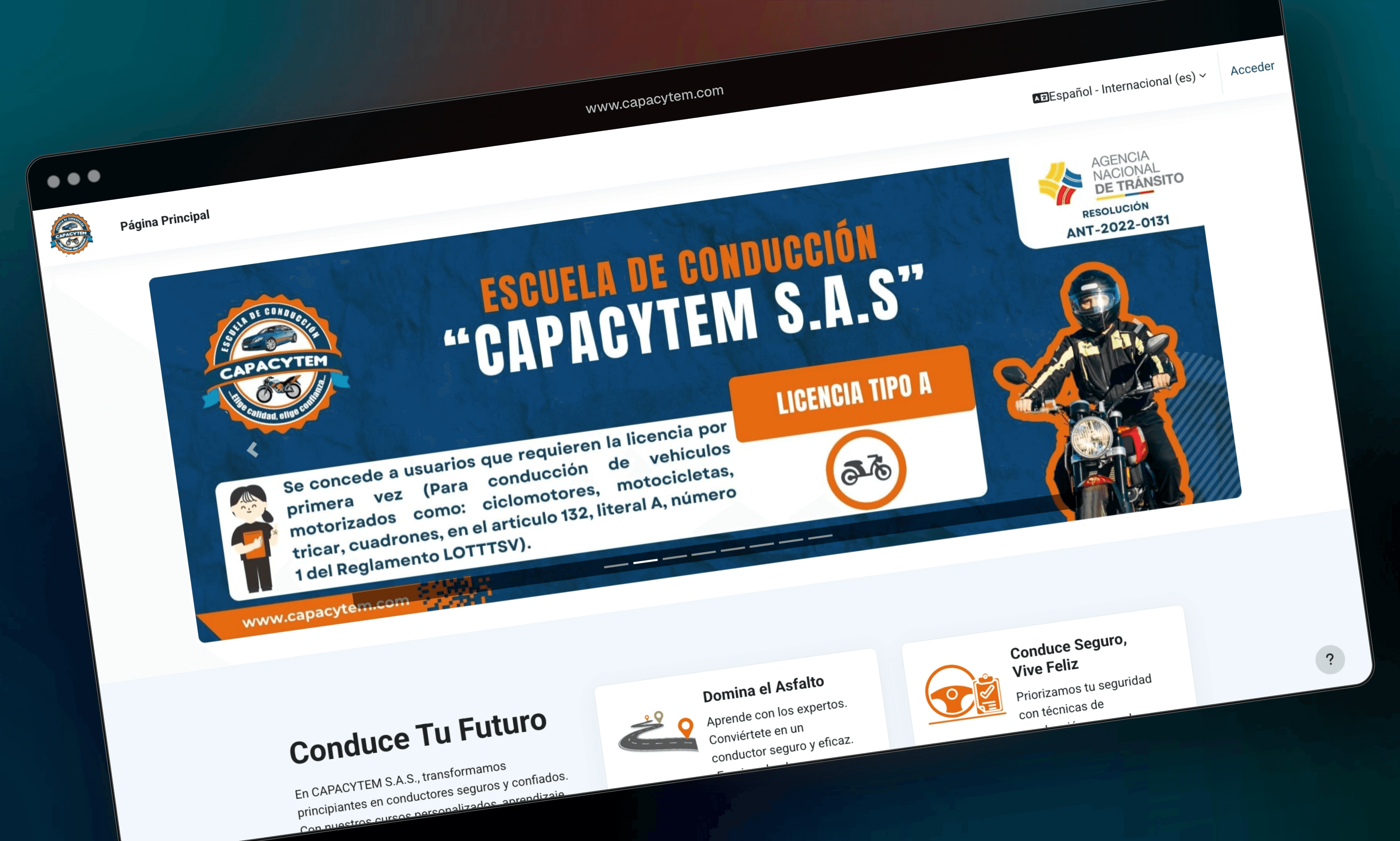 Plataforma e-learning Capacytem — Educación